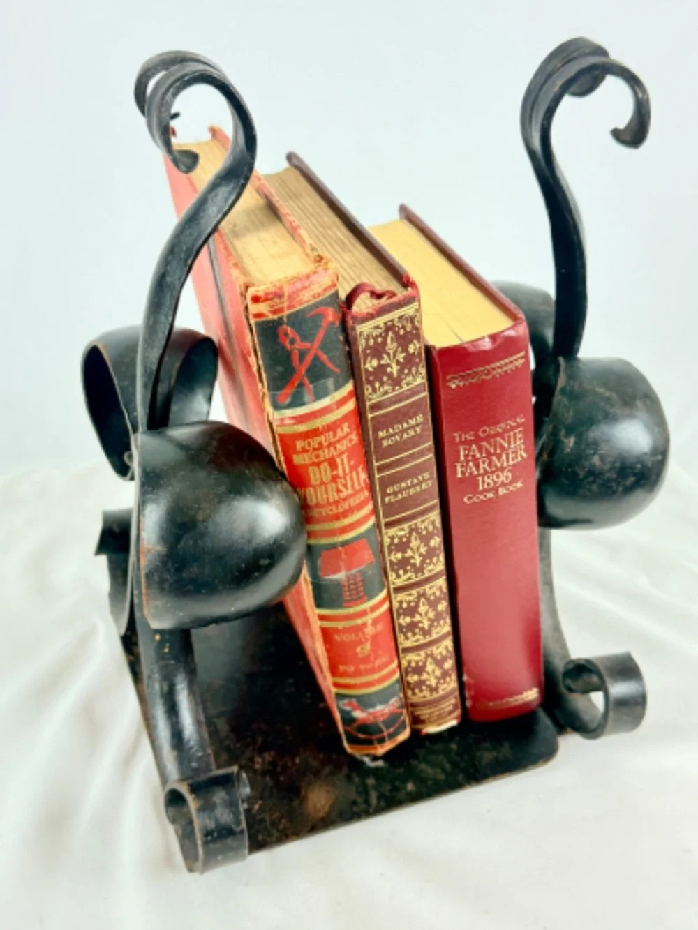 Antique Fleur De Lis Bookends for Large Volumes French Hand Forged Iron